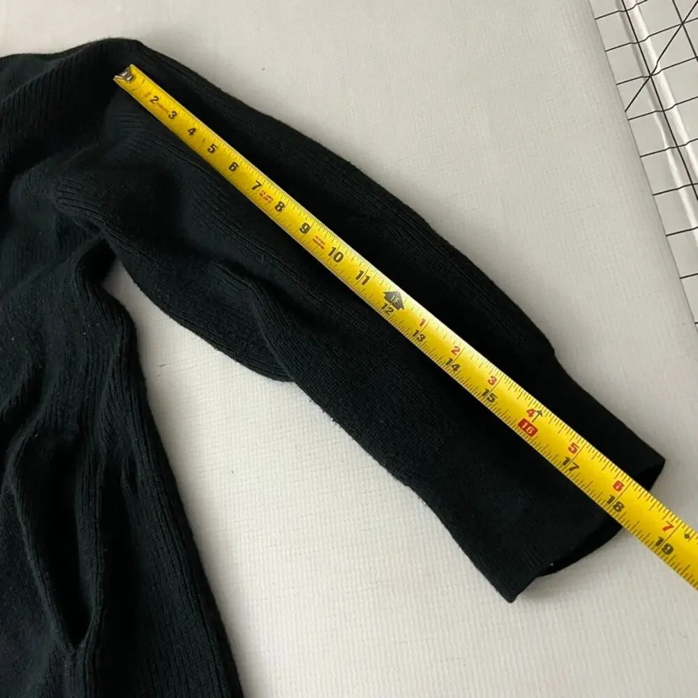Lululemon Merino Wool Blend Ribbed Long Wrap Sweater Black‎ Women Size 10